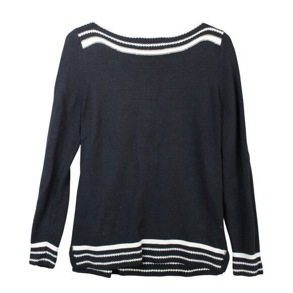 Ann Taylor Loft Medium Pullover Long Sleeve Sweater Navy - Picture 2 of 7